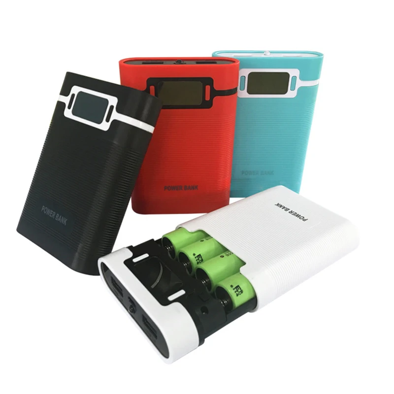 

Hot sale 5V Dual USB 4*18650 Power Bank Battery Box Mobile Phone Charger DIY Shell Case For iphone x/xs Plus S6 xiaomi