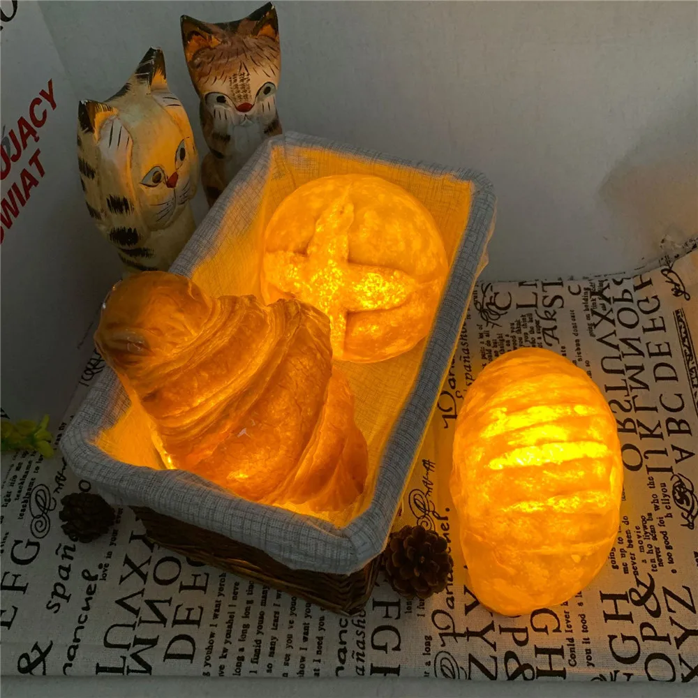 

LED Simulation Bread Lamp Atmosphere Lamp Room Decor Creative Gift Night Light Bedside Study Bedroom Living Room Lighting Decor