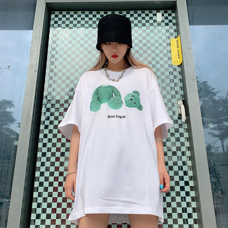 

Palm Angels decapitated bear short-sleeved loose 22SS simple bear male female couple T-shirt PA-103
