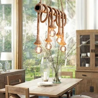 vintage rope pendant light lamp loft creative personality industrial retro lamp edison bulb american style for living room