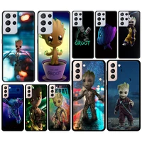 marvel super hero groot for samsung galaxy s21 s20 fe ultra plus s10 s9 s8 s7 s6 edge 5g silicone black soft phone case