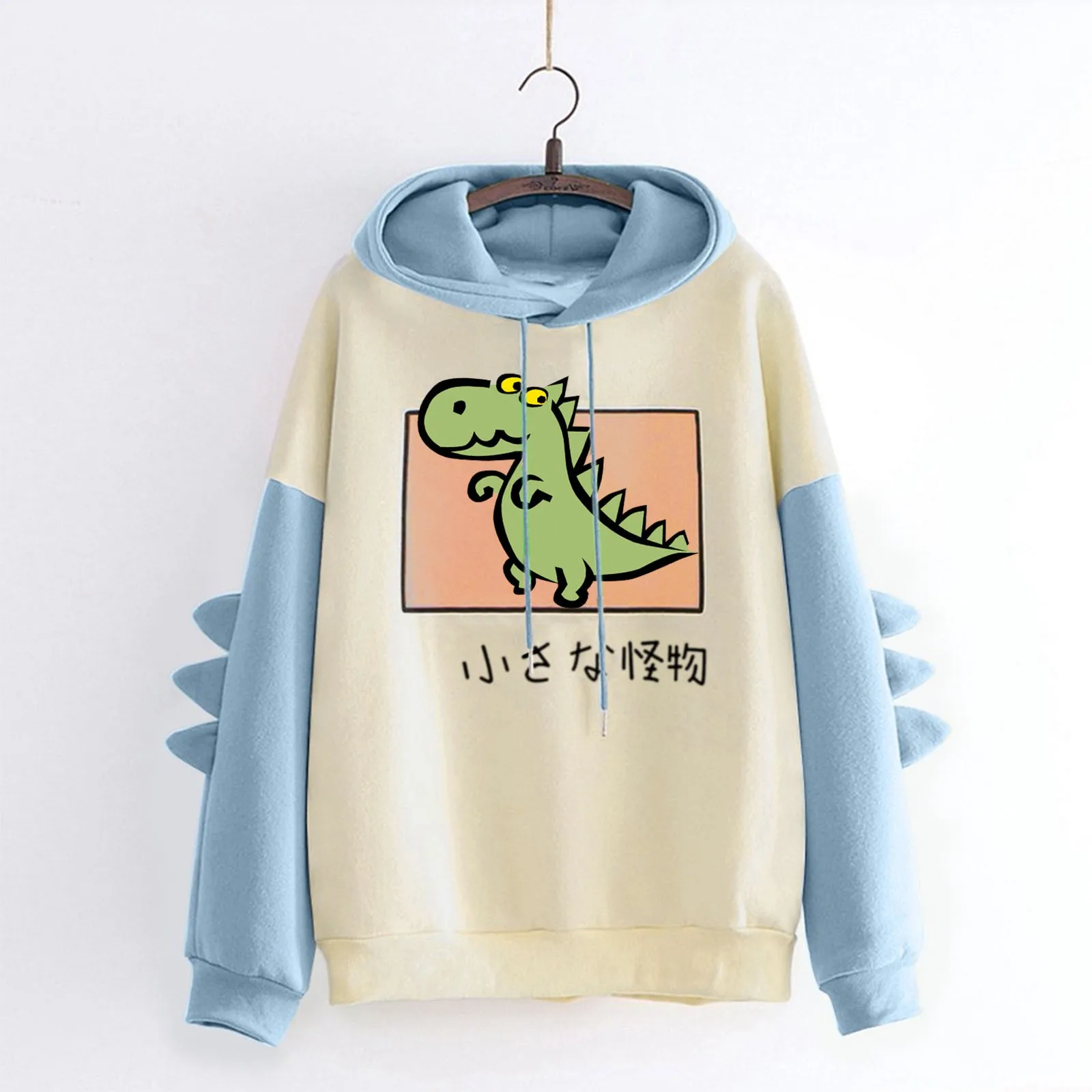 Dinosaur Oversized Cartoon Hoodie Women Fashion Sweatshirt Casual Print Korean Style Thicken Sweatshirt Streetwear Women Hoodies