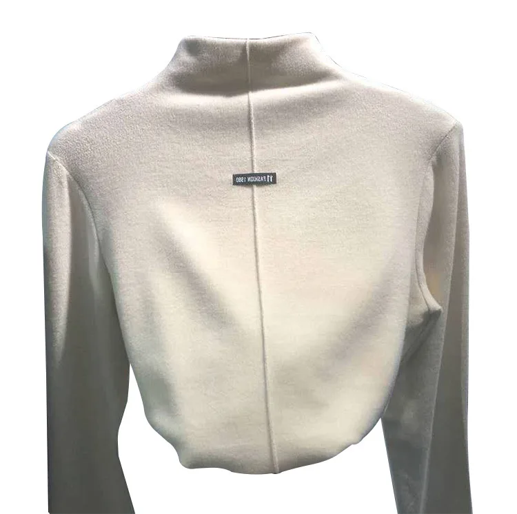 

Women's New South Korean sweater with inShip long sleeve half high collar casual solid color