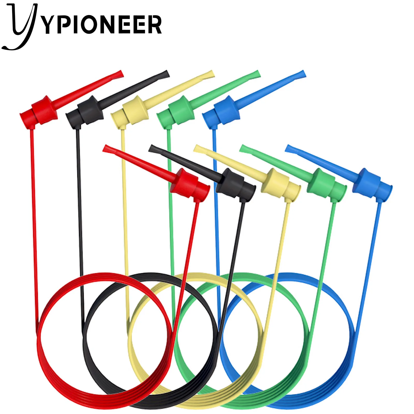 YPioneer P1520 Silicone Test Leads 5PCS Minigrabber to Minigrabber Test Cable Wires Dual IC Test Hook Clips for Electrical Test