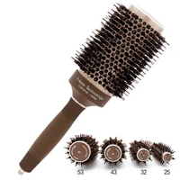 professional brown round hair comb hairdressing curling hair brushes comb ceramic iron barrel comb salon styling tools 20