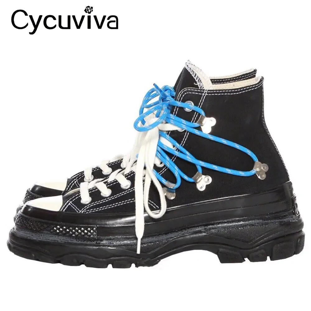 Модная дизайнерская обувь для влюбленных двухцветная на шнурках повседневные