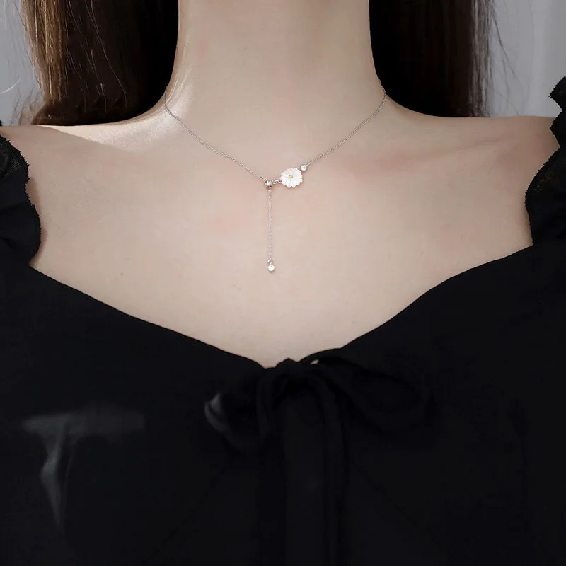 Цепочка с подвеской из серебра 925 пробы натуральной ракушкой | Украшения и