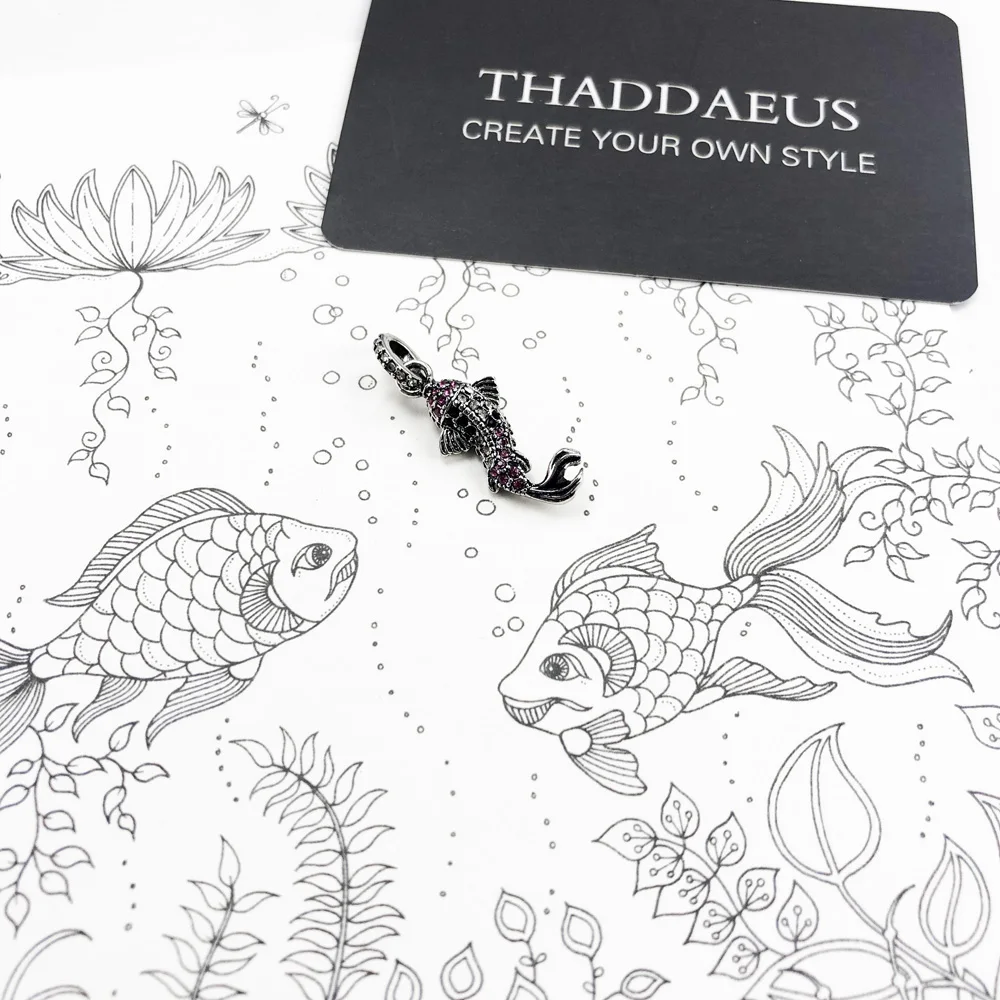 Подвеска красная рыба кои, новинка, модное ювелирное изделие Thomas Bijoux, аксессуары 925 пробы, Серебряный Подарок для Ts Soul Woman