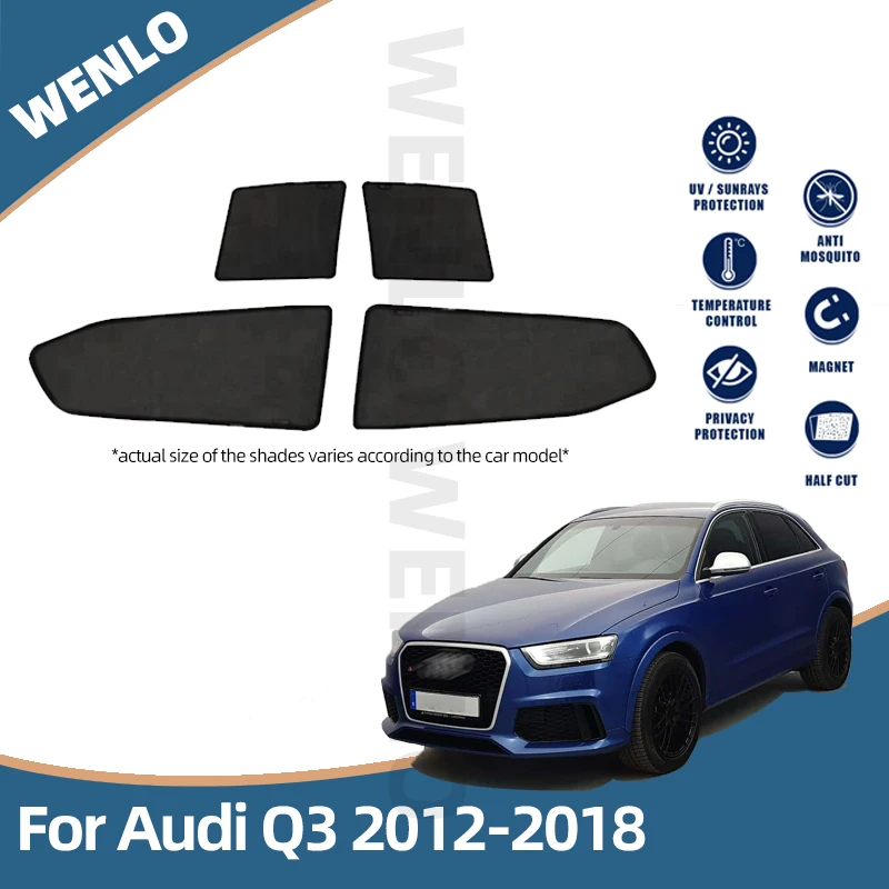 

Магнитные боковые окна автомобиля, солнцезащитный козырек для Audi Q3 8U 2012-2018, автомобильная сетчатая штора