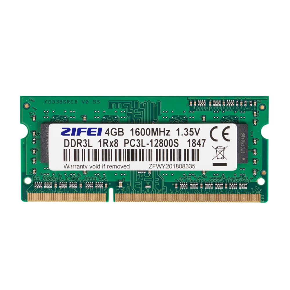 ZiFei ram DDR3L 4 Гб 1066HMz 1333 МГц 1600 МГц 204Pin 1,35 в SO-DIMM модуль памяти для ноутбука