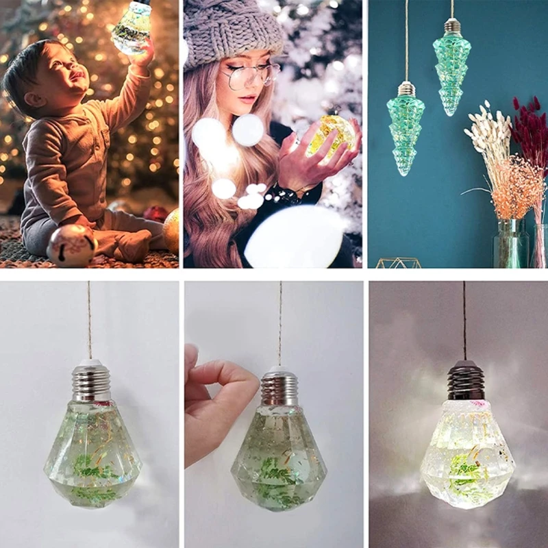 

Light Bulb Ornaments Epoxy Resin Mold LED Bulb Silicone Mould DIY Crafts Home Decorations Casting Tool