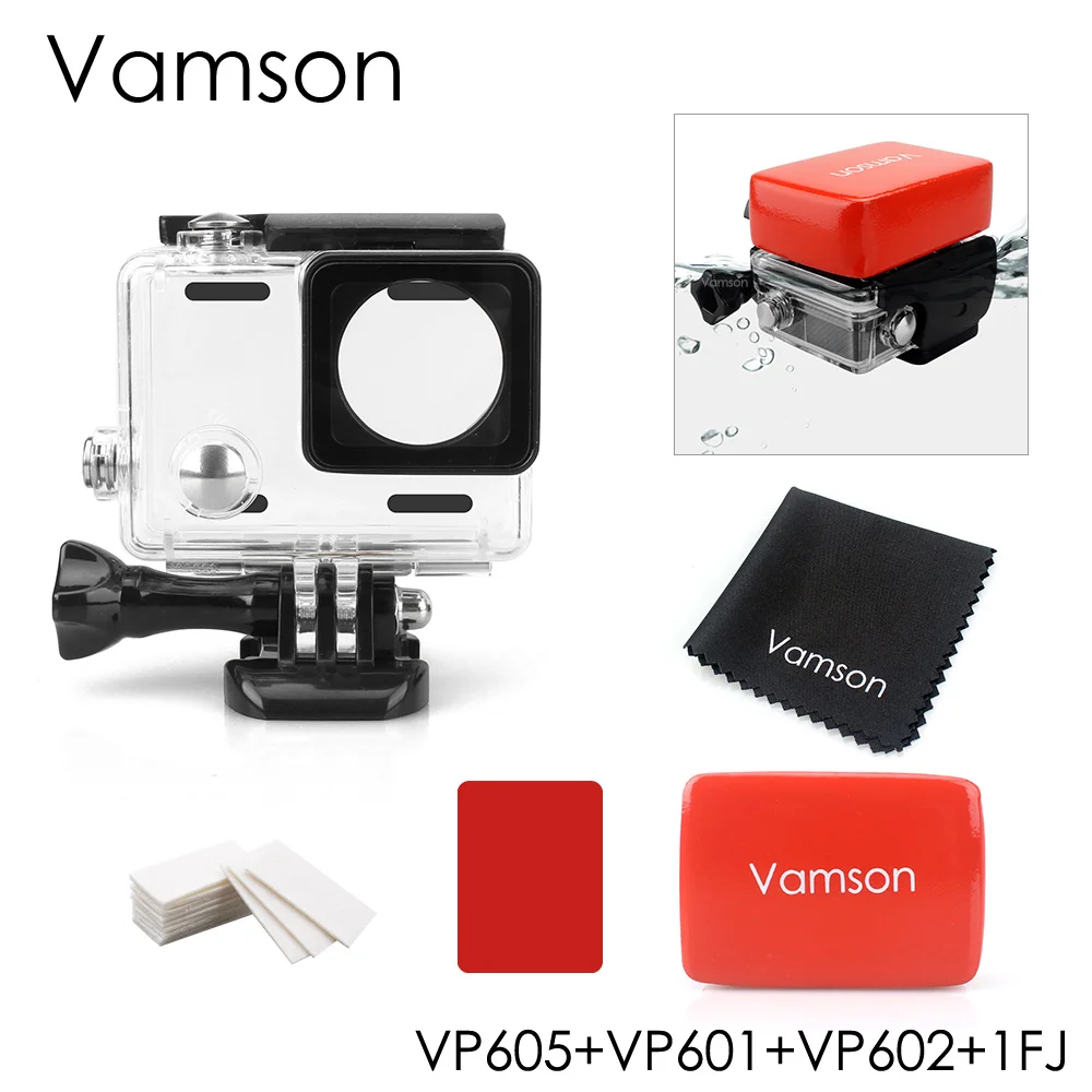 Vamson водонепроницаемый чехол для Go Pro Аксессуары камеры Gopro Hero 4 3 + черный Кронштейн