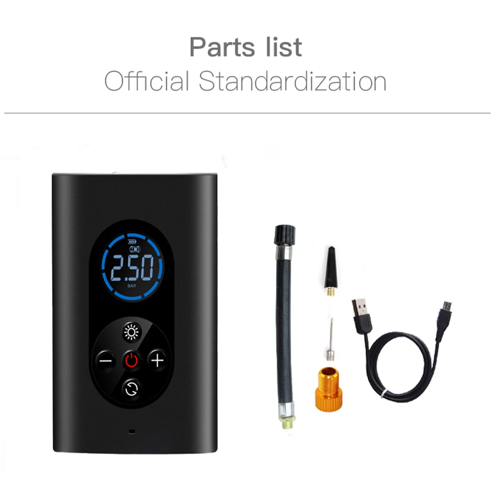 

Portable Car Air Compressor Electric Wireless Tire Inflator Air Pump Rechargeable LED Light Digital Auto for Car Motorcycle Ball