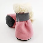 Зимняя обувь для домашних животных, собак, кошек, хлопковая обувь, ботинки для снега Тедди, светоотражающие полоски, Нескользящие ботинки для собак, обувь для собаки