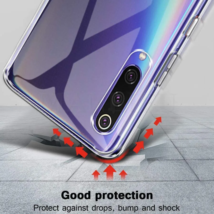 Silicone TPU Back Cover Case For Xiaomi Mi Note 10 CC9 Pro A3 Lite Clear Redmi K20 8 Phone |