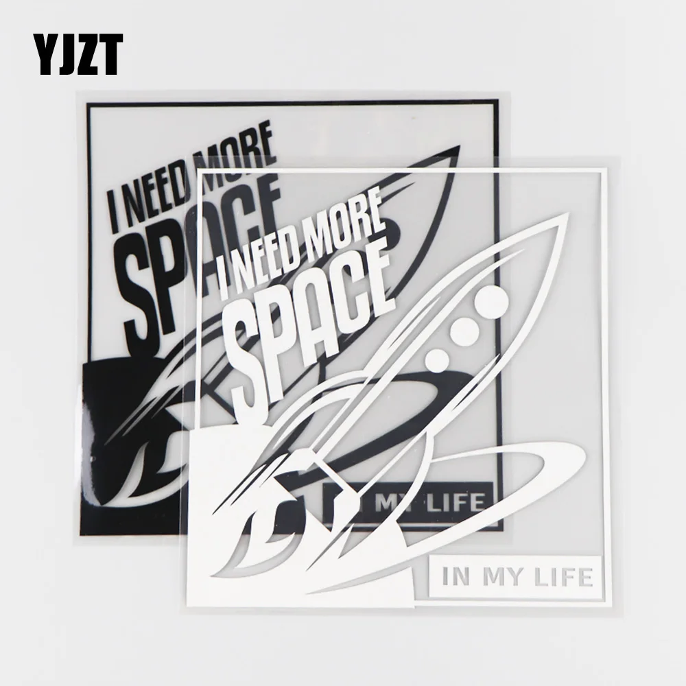 YJZT, 15,3 × 15,9 см в моей жизни, мне нужно больше пространства, украшение слов, Виниловая наклейка на автомобиль, наклейка, черный/серебристый 4C-0238