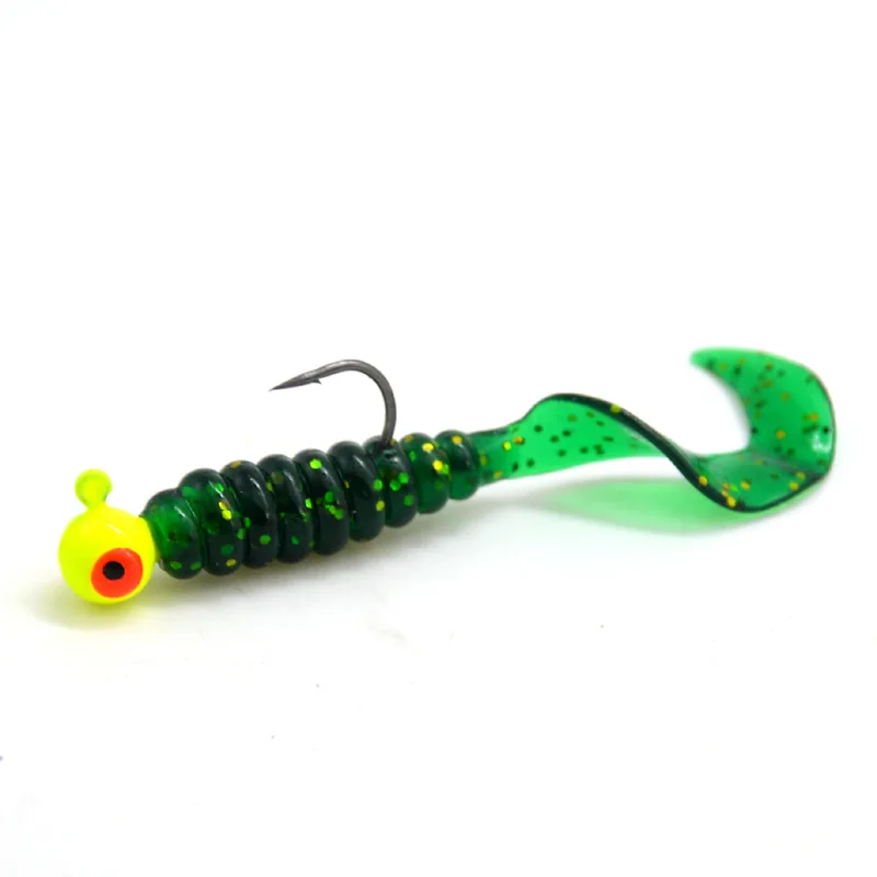 Мягкие приманки 3 5 г Jig Head Рыба 6 см серп хвост искусственные черви партиями по