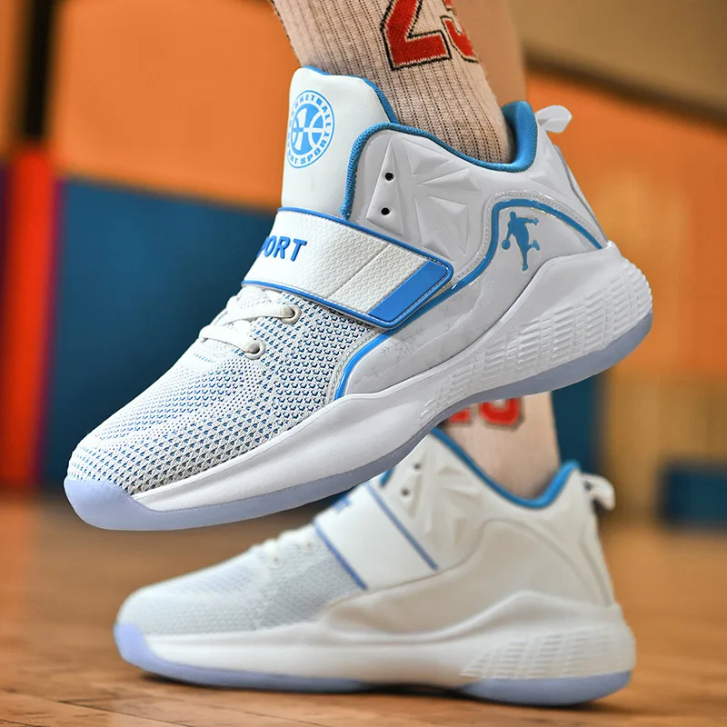 

New Pink Green Knit Mesh Basketball Sneakers Men Basket Sports Shoes Designer Non Slip Training Shoes Men Chaussure Basket Homme