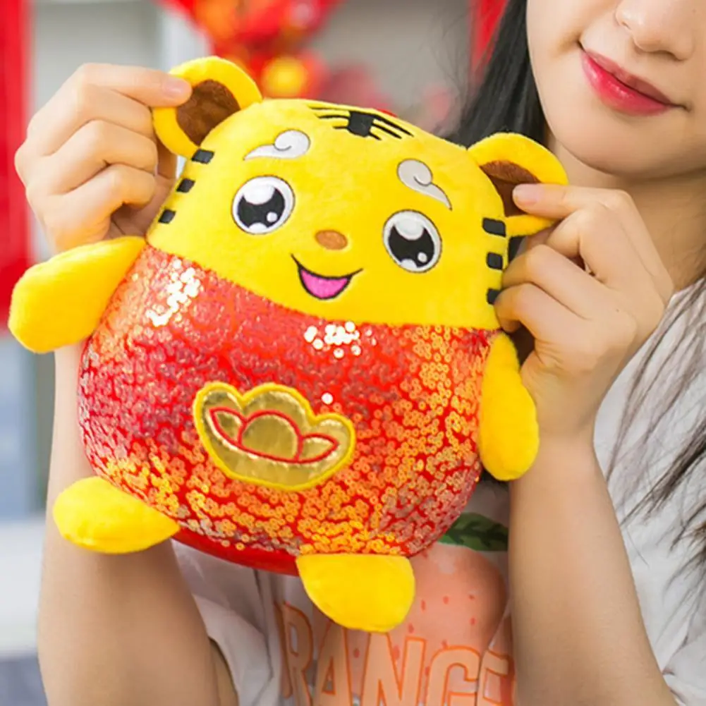 

Игрушка плюшевая тигр, легкий гладкий вид поверхности, очаровательное выражение, забавный талисман, плюшевая игрушка тигр, кукла для украше...