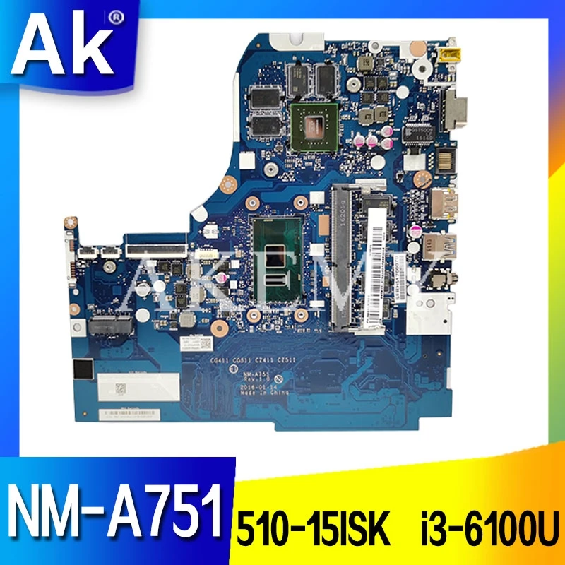 NM A751 motherboard For Lenovo 310 15ISK 510 laptop i3 6100U 4GB RAM GT940M 2G original Test motherboard|Материнские платы| |