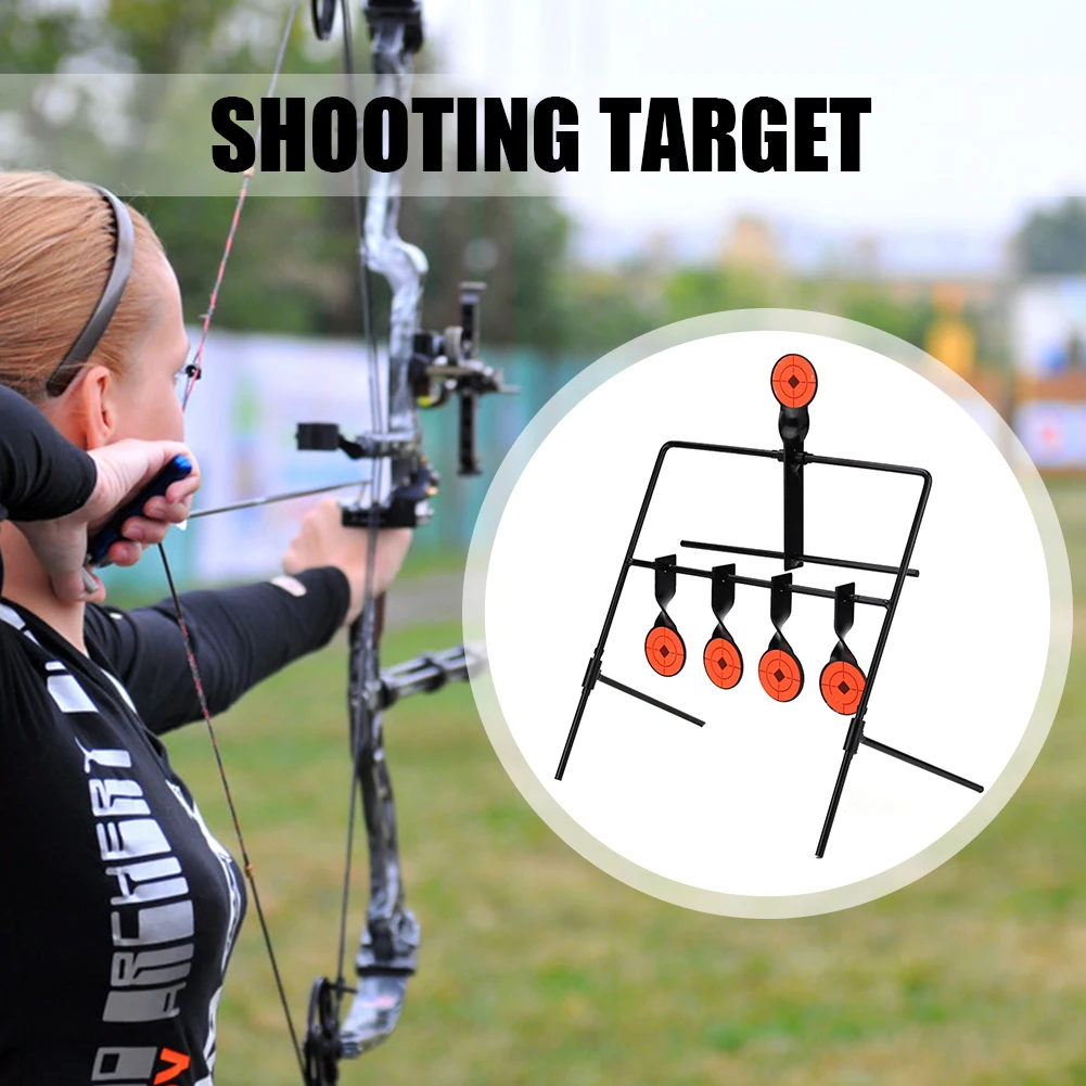 

5 Plate Self Resetting Targets Metal Automatic Rotating Shoot Practice Target for Outdoor Indoor Hunting CS Air Gun Resetting