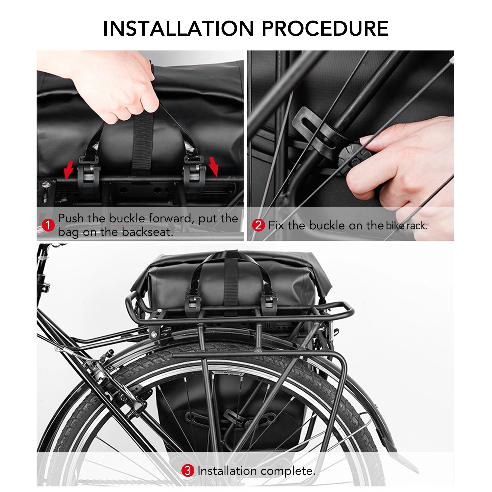 

27L Large capacity Bicycle Rear Seat Bag Water-Resistant Trunk Bag Bike Pannier Saddle Bag Cycling Seat Bag Carrier Pouch