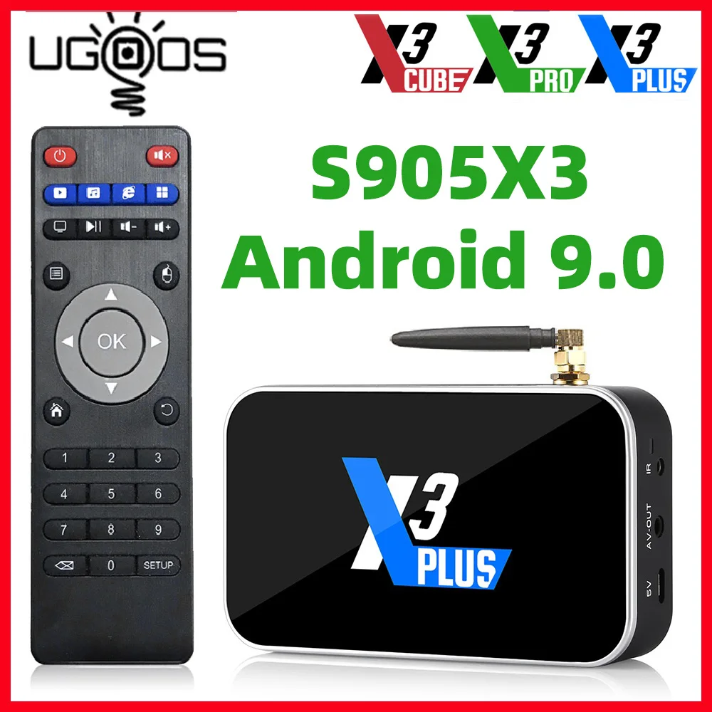 X3 Plus 4GB 64GB Android ТВ коробка Pro 4 Гб оперативной памяти 32 встроенной смарт 9 0 S905X3 DDR4