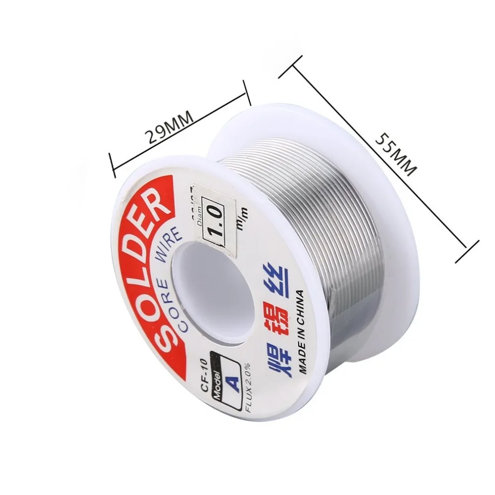 

1.0mm 2% Flux Tin Lead Rosin Roll Core Silver Solder Wire Welding Soldering Repairing Tool Reel Melt Kit Electric Melting
