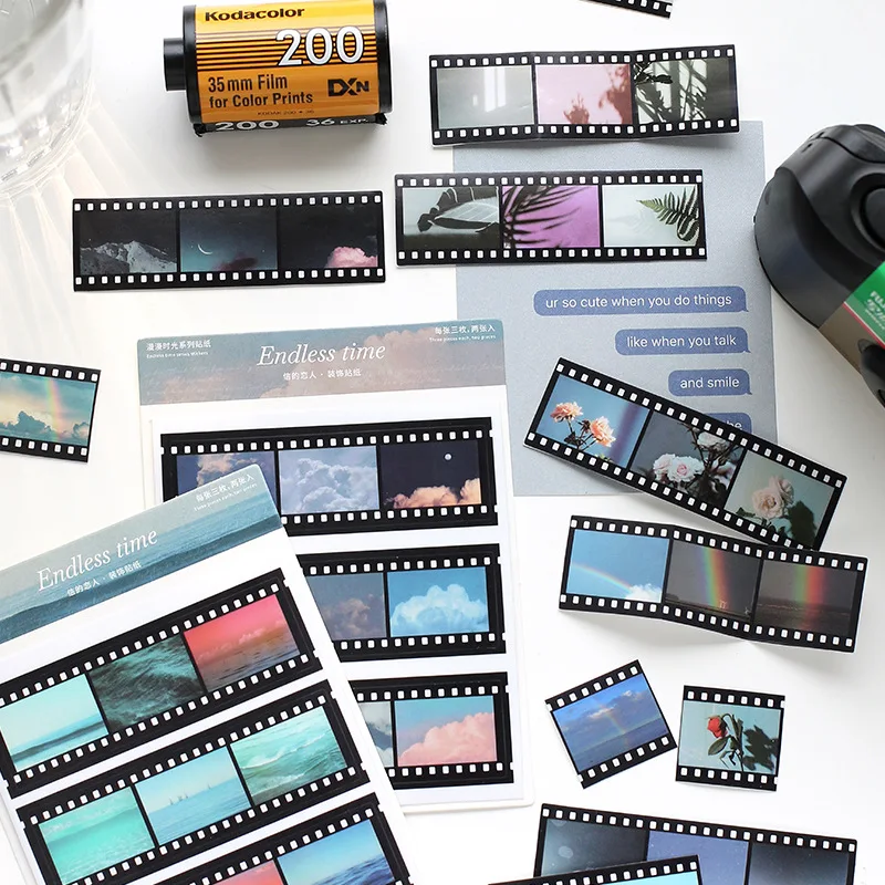 

Decorative Long Time Retro Camera Sticker Journal Stationery Vintage ins Stickers Scrapbooking DIY Diary Album Lable