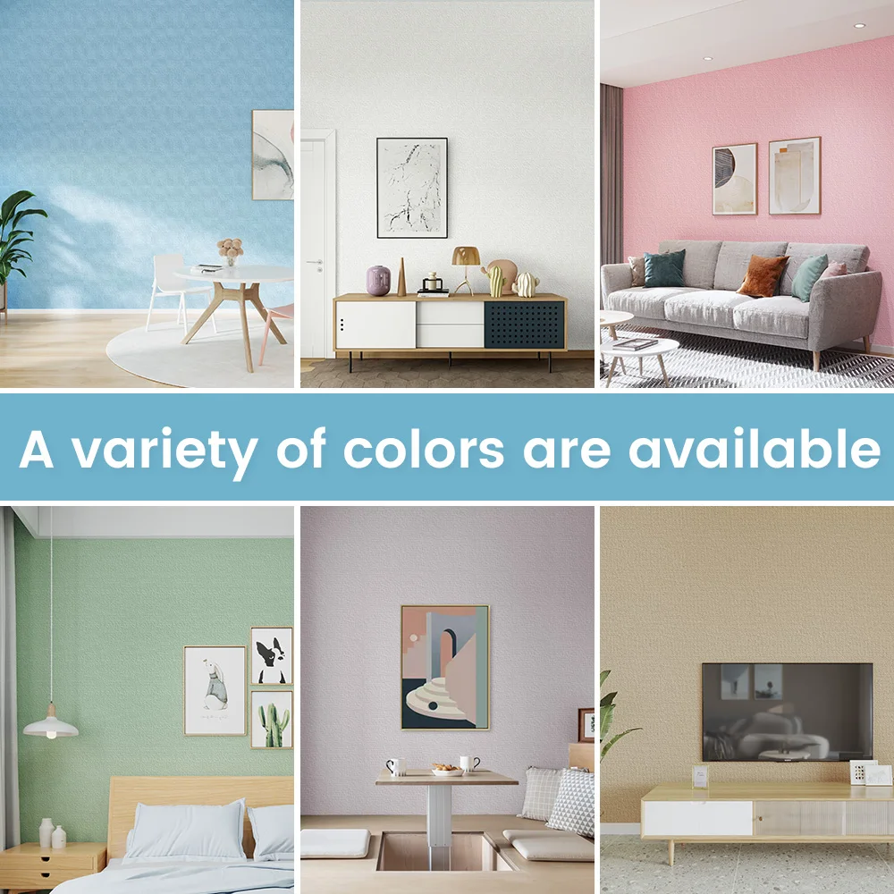 Водостойкие обои для кухни гостиной ванной комнаты самоклеящиеся однотонные