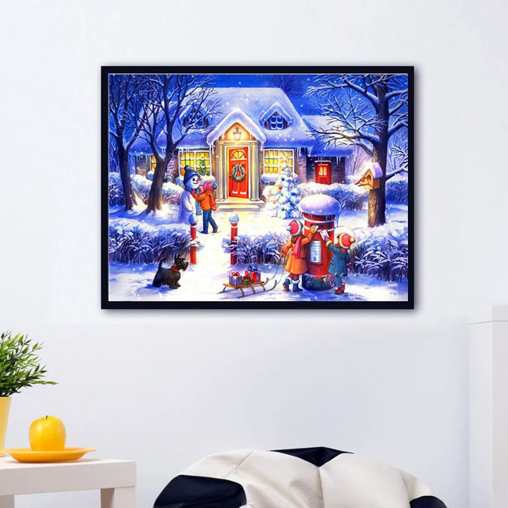 AZQSD Unframe картина маслом по номерам зимнего пейзажа Рисование Живопись на холсте DIY