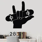 Наклейка на стену для скейтборда, креативная Виниловая наклейка с жестом, фигурист, домашний декор для детей, мальчиков, спальни, гостиной