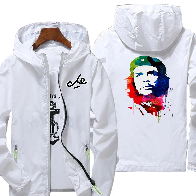 

Fashion Che Guevara Jacket Unisex Sportswear Graphic Slim Collar Outwear Reflective Hooded Sportswear Zipper Collar Streetwear