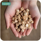 Bopoobo 30 шт. Буковые деревянные бусины с буквенным принтом, сделай сам, украшения для прорезывания зубов, Детские бусины для кормления, Детские Прорезыватели для зубов