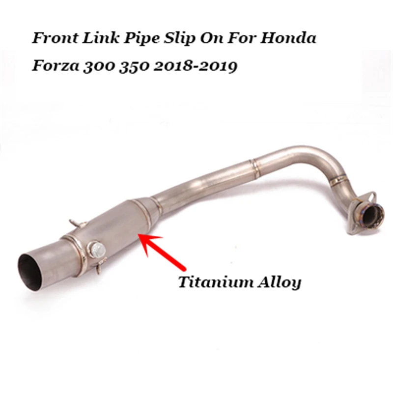 Slip On For Honda FORZA 300 forza300 350 2018 2019 Motorcycle Exhaust Escape Modified Carbon Mid Link Pipe Muffler Scooter - - Racext 23
