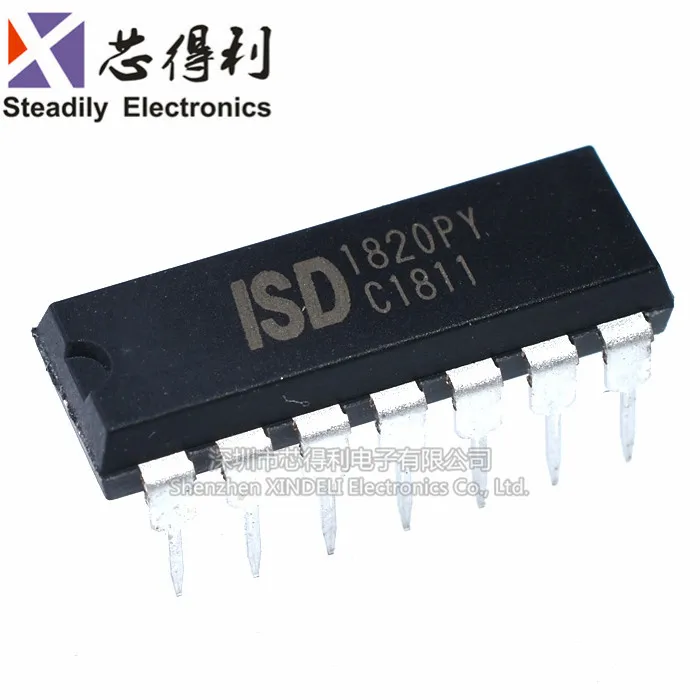 10pcs/lot Brand New & Original Isd1820py 8-20 Seconds Single-Segment Voice Recording Circuit Dip-14