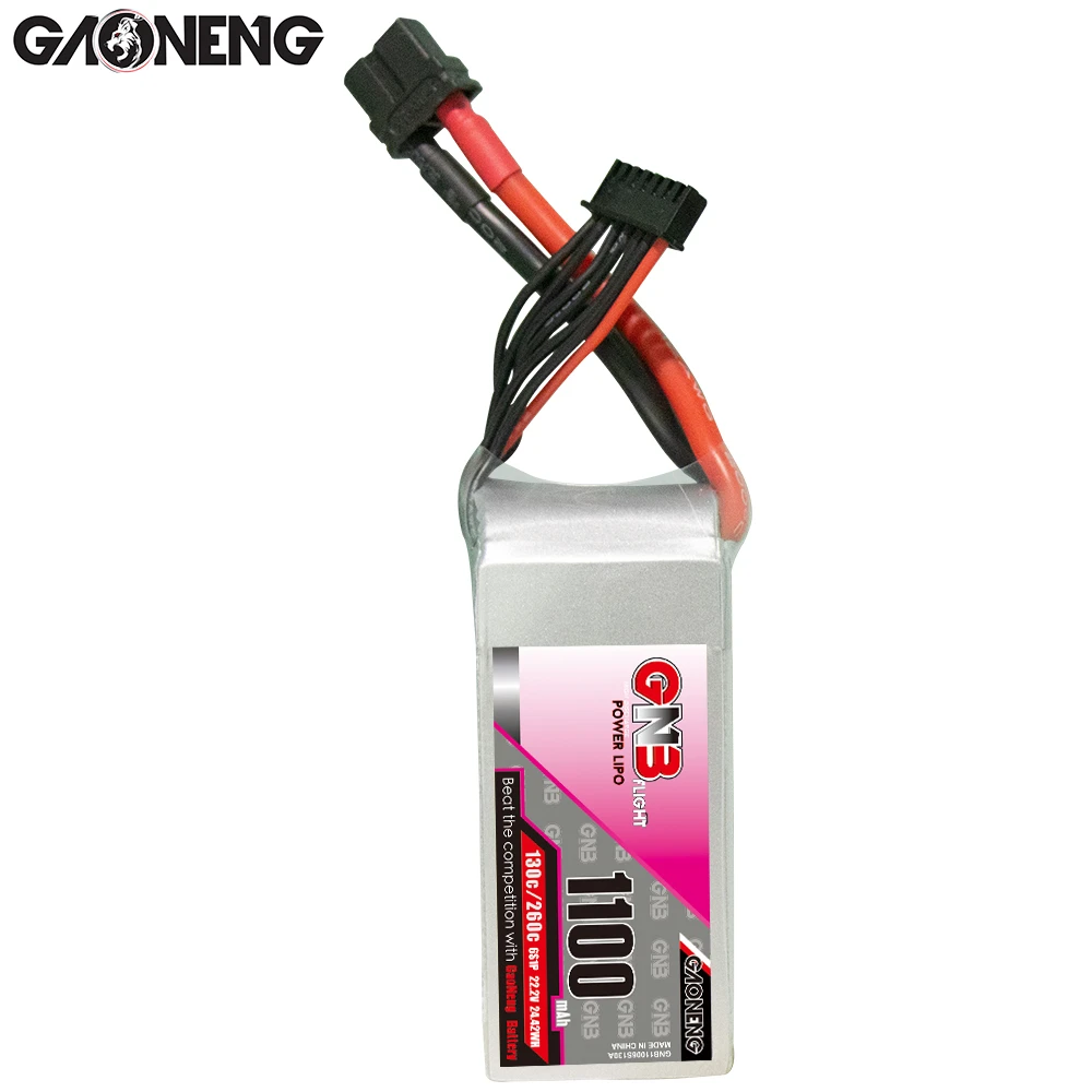 Gaoneng GNB 1100mAh 6S 22.2V 130C/260C Fast Charge Lipo Battery XT60 Plug For FPV Racing Drone Quadcopter Helicopter Parts | Игрушки и