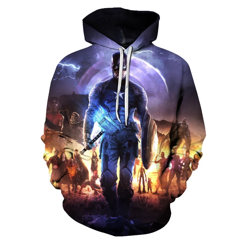 Модные толстовки с 3D принтом Капитан Америка Мужская толстовка дизайн Стива