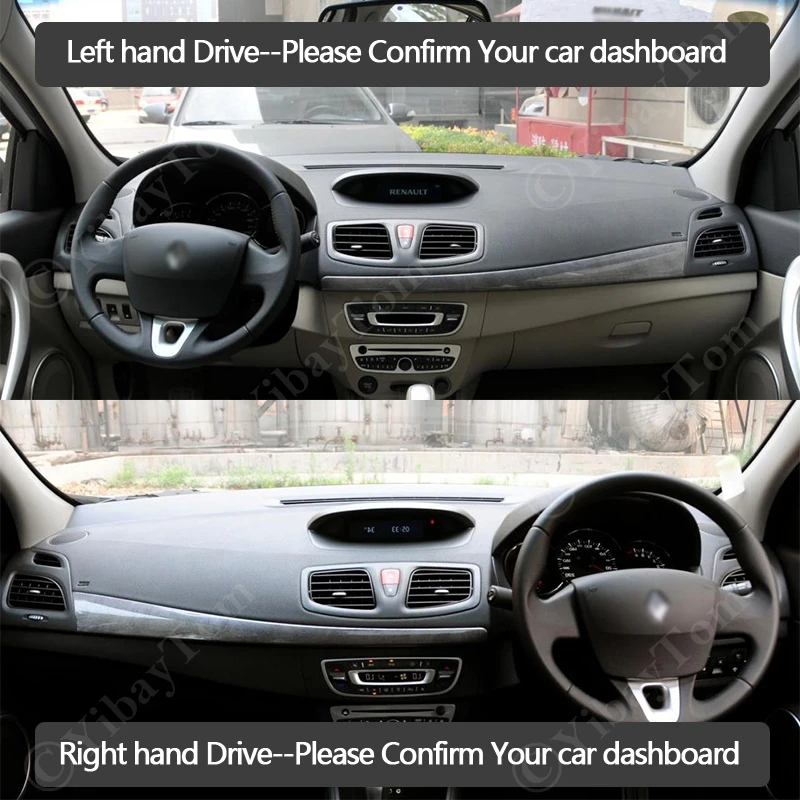 For Renault Fluence 2009 ~ 2017 Samsung SM3 Anti-Slip Leather Mat Dashboard Cover Pad Sunshade Dashmat Car Accessories 2012 2016 |