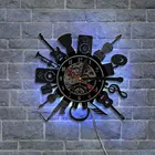 Музыкальная группа Silhouette Музыкальные инструменты Настенный декор Музыкальные часы для джаза группа винтажная виниловая запись музыка настенные часы