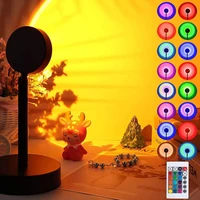 z50 usb rainbow sunset red projector led night light sun projection desk lamp for bedroom bar coffee wall decoration lighting