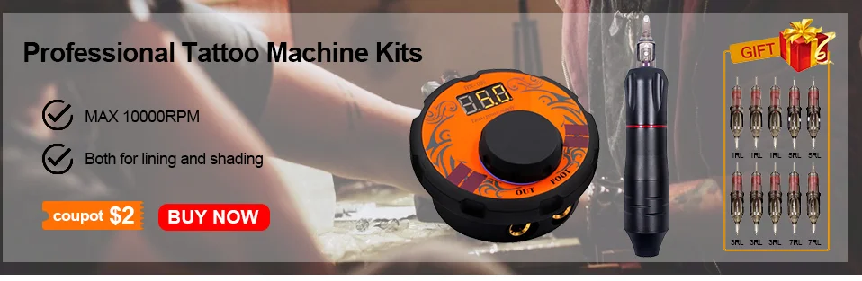 Biomaser K2-CTG-003-RED/SILtattoo машина набор Интеллектуальная цифровая Татуировка Перманентный макияж машина набор устройство швейцарский мотор наборы