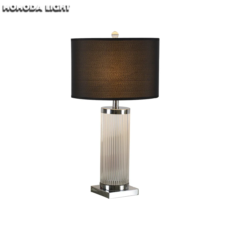 Современный из прозрачного стекла ткань Светодиодный Настольные лампы