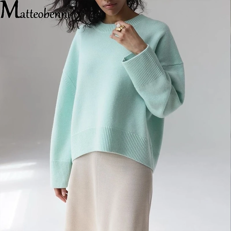 

Elegant Fashion Knitted Sweater Women Jumpers Long Sleeve Women Pullovers Sweaters Casual 2020 Autumn Winter Solid Color Sweater