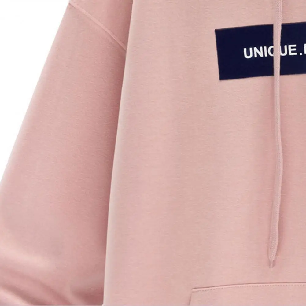 Women Sweatshirts Long Sleeve Pocket Letters Print Plush Hoodie Autumn Winter Sweatshirt Women's Clothing 2021