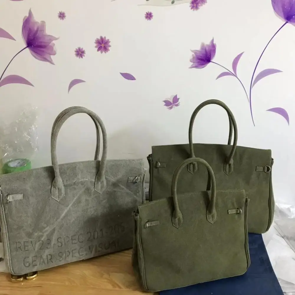 Большая вместительная утолщенная холщовая платиновая сумка для мужчин