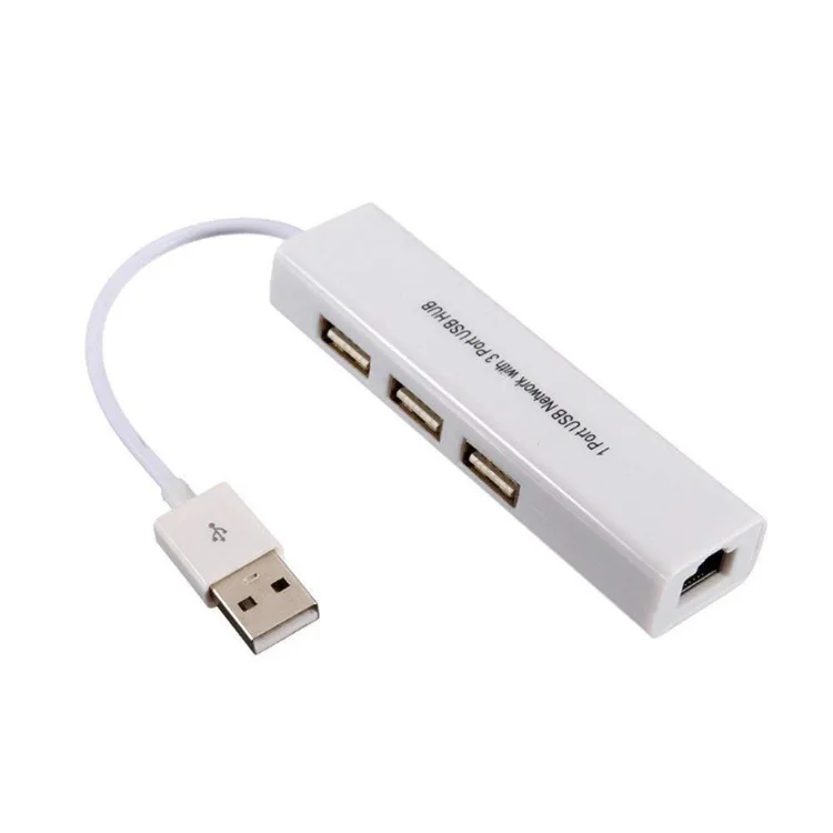 

3 Port USB 2.0 to RJ45 Hub 10/100Mbps Ethernet Adapter Network Card USB Lan For Macbook Windows