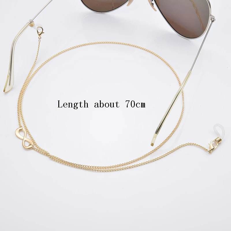

All-match Trend Chain Anti-skid Glasses Chain Alloy Number 8 Long Eye Chain Lanyard Eyeglasses Chain Glasses Accessories Casual