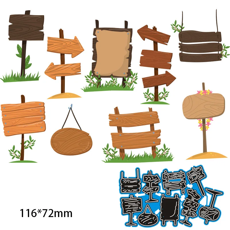 

Wooden Signboard Metal Cut Dies Stencils for Scrapbooking Stamp/Photo Album Decorative Embossing DIY Paper Cards