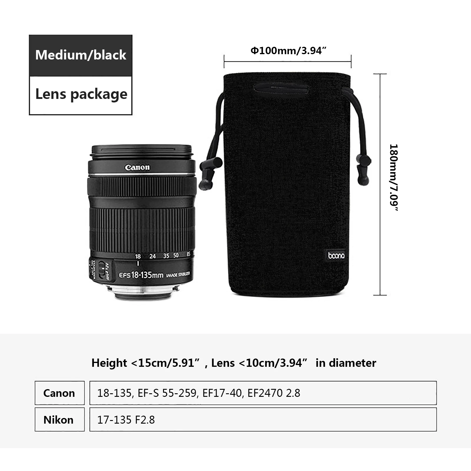Сумка для DSLR камеры, чехол для объектива Nikon, Canon, sony, Olympus, Fuji, сумка для объектива из лайкры, сумка для фотосъемки для камеры
